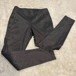 LOFT PETITES Silver Metallic Dress Stretch pull on Pants Skinny Legging MP